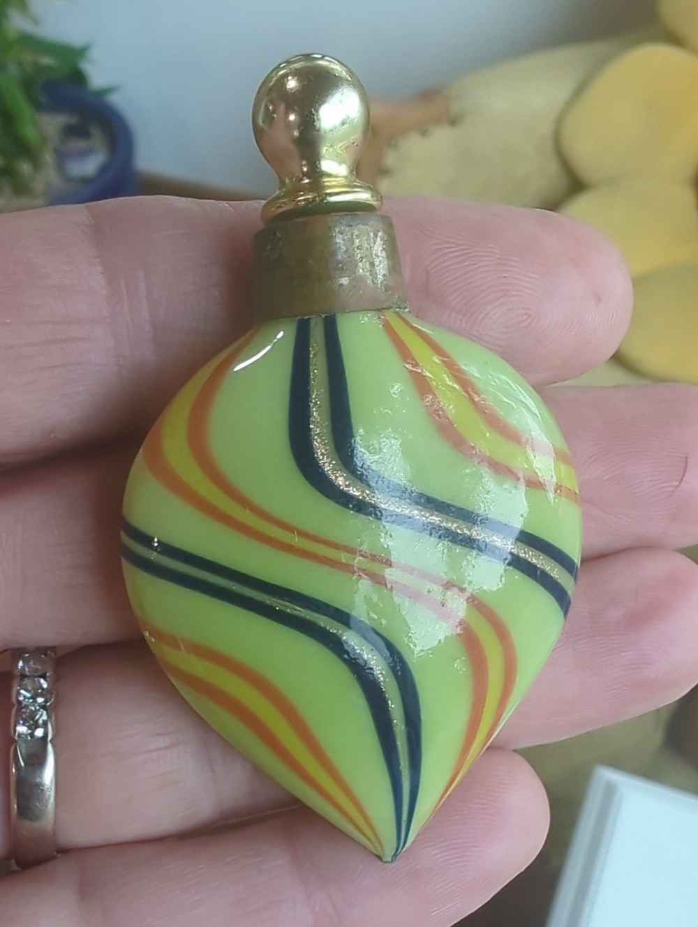 Made in Germany Handblown Vintage Glass Ornament Perfume Bottle